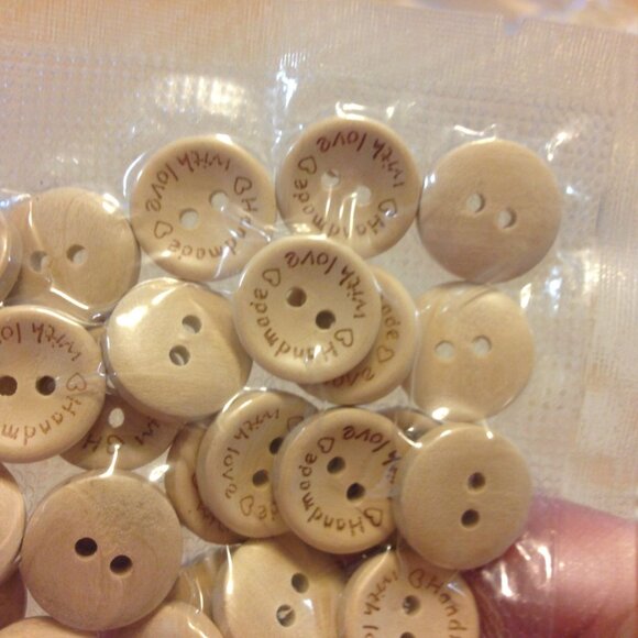 100 Handmade wooden buttons, vacuum-sealed - Picture 6 of 6